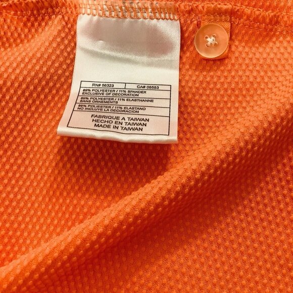 Nike Golf Dry Fit Polo Orange Shirt Swoosh Logo Mens Size L - Picture 6 of 8